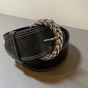 Chicos 100% Leather belt. Intended for hip sling look. 53 inches.